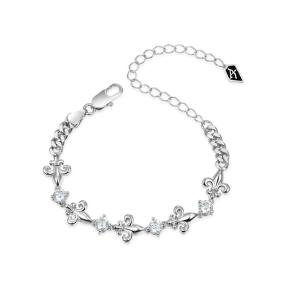 Fleur de lis Adjustable Cuban Bracelet - 4mm [Ship To The US Only]