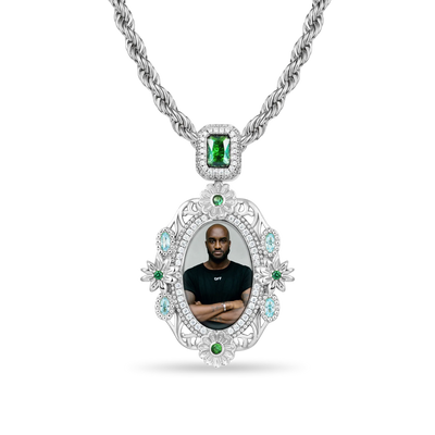 Custom 40MM Daisy Photo Frame Pendant