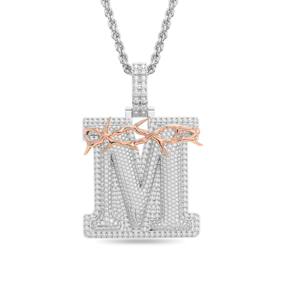 Custom Crown of Thorns Initial Letter Pendant
