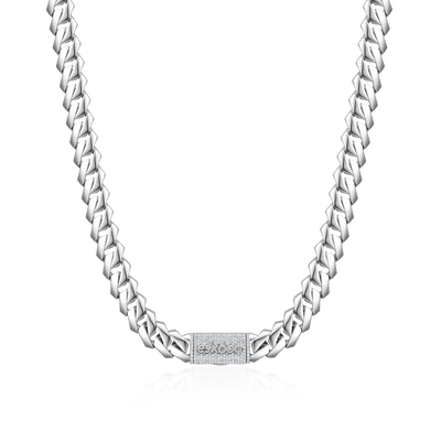 Plain Gold Prong Cuban Link Chain - 8mm