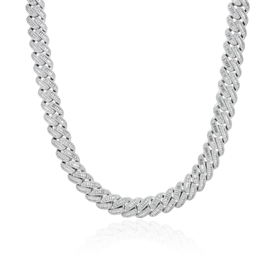 Halo Baguette Cut Cuban Link Chain