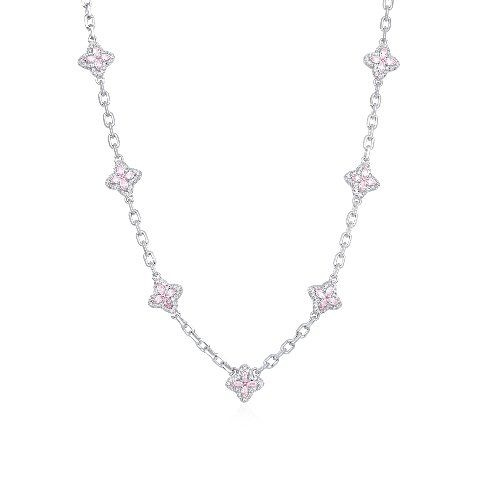 18K Gold Iced Luminous Clover Adjustable Necklace - Everyday