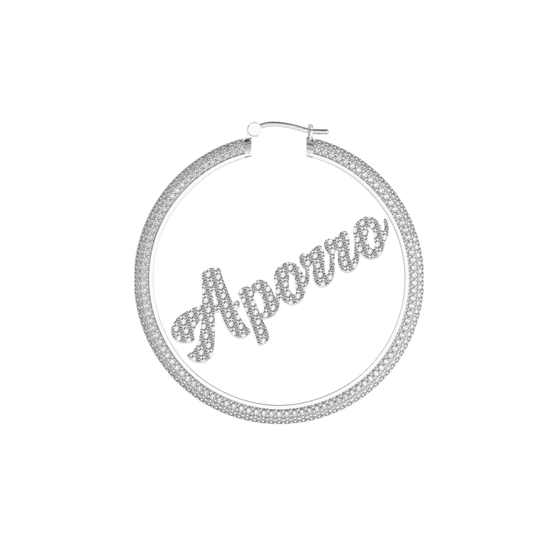 Custom 45mm Name Hoop Earring