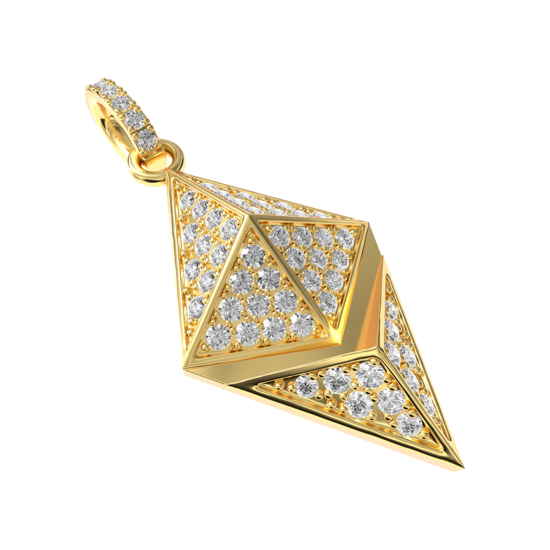 Micro 18K Gold Ethereum Full Diamond Pendant - APORRO