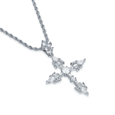 Fleur De Lis Cross Pendant