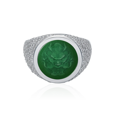 WONG Ⅱ Ridge Iced Out Signet Ring