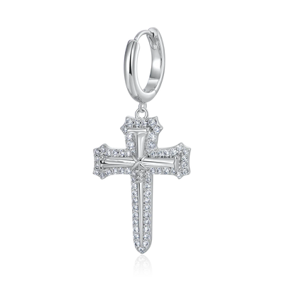 S925 Nail Cross Dangly Earring