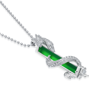 WONG Ⅱ Iced Out Jade Column Pendant