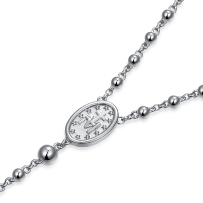 Custom Adjustable 14k Gold Virgin Mary Rosary Necklace