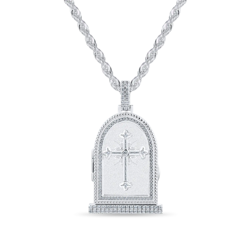 Custom Flip Tombstone Photo Pendant