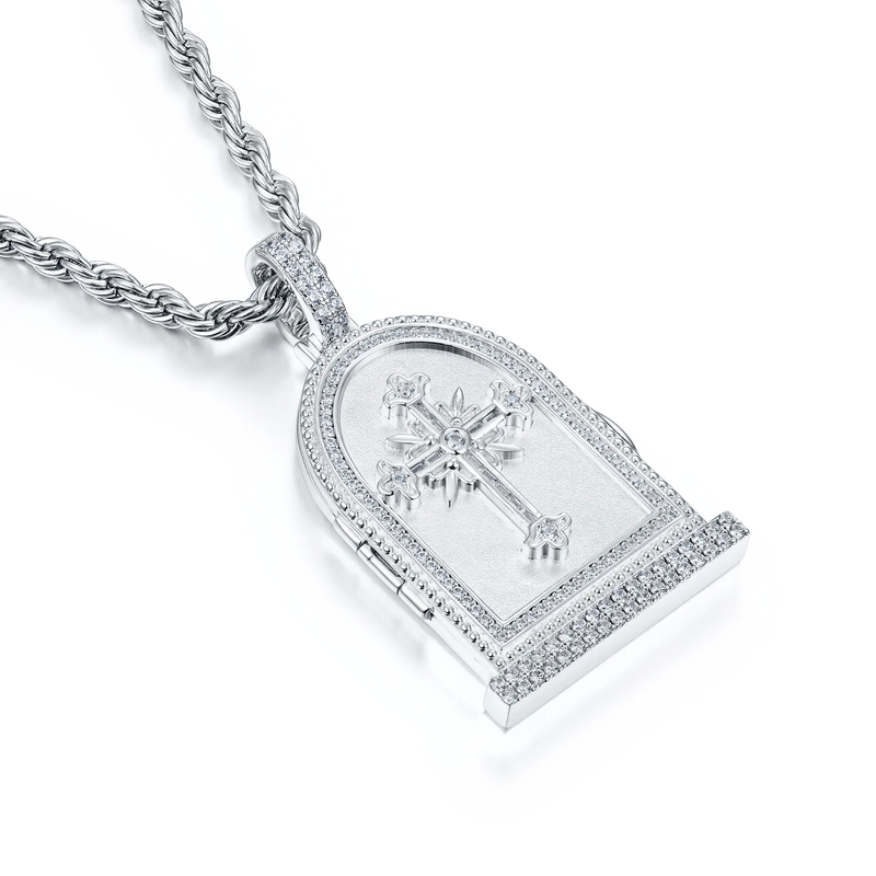 Custom Flip Tombstone Photo Pendant