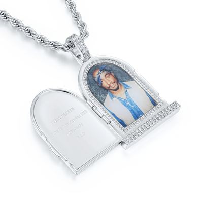 Custom Flip Tombstone Photo Pendant