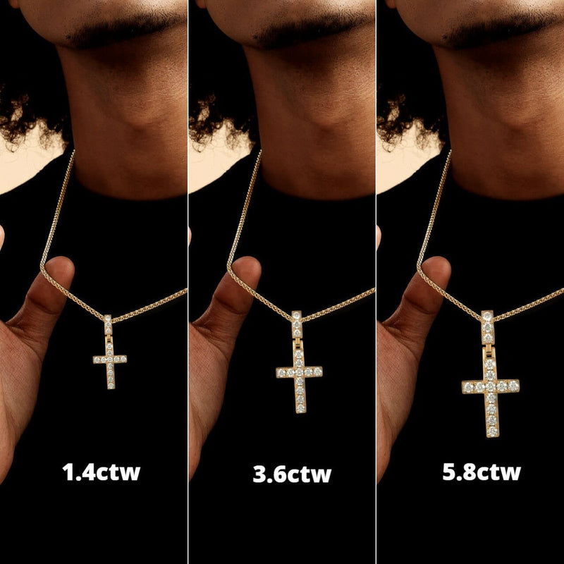 Tennis Cross Pendant - White Gold - APORRO