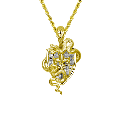 Guardian Shield Snake Pendant - 25mm
