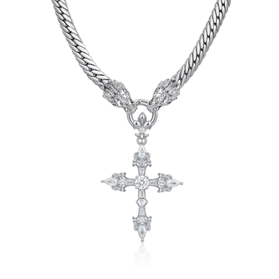 WONG Dragon Fleur Cross Chain & Pendant Set