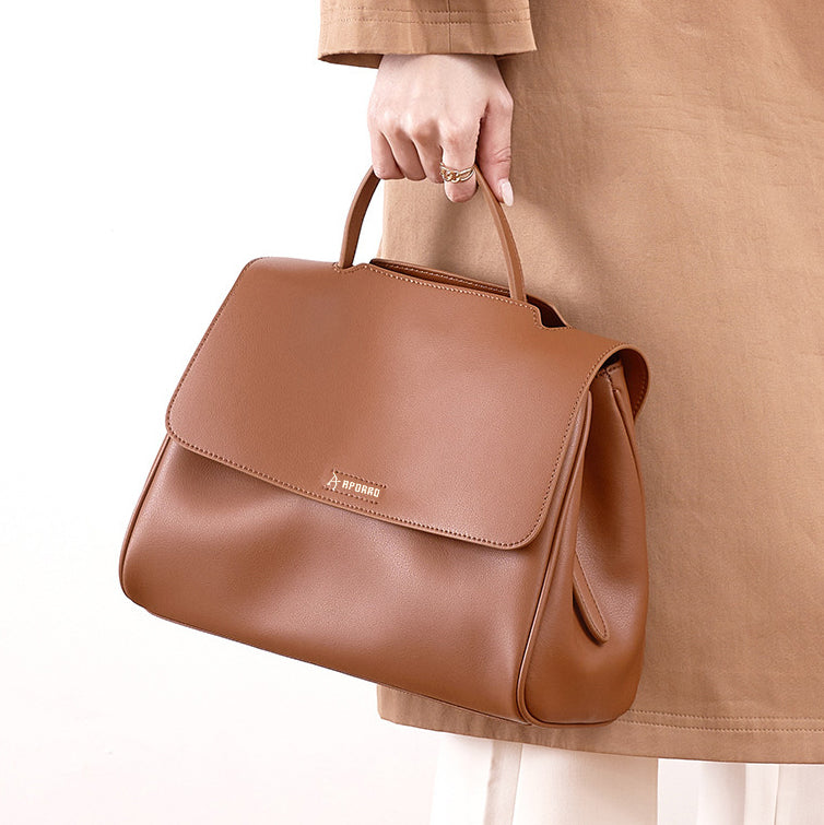 Classic Leather Handbag with Multiple Pockets Perfect for work & weeke - APORRO