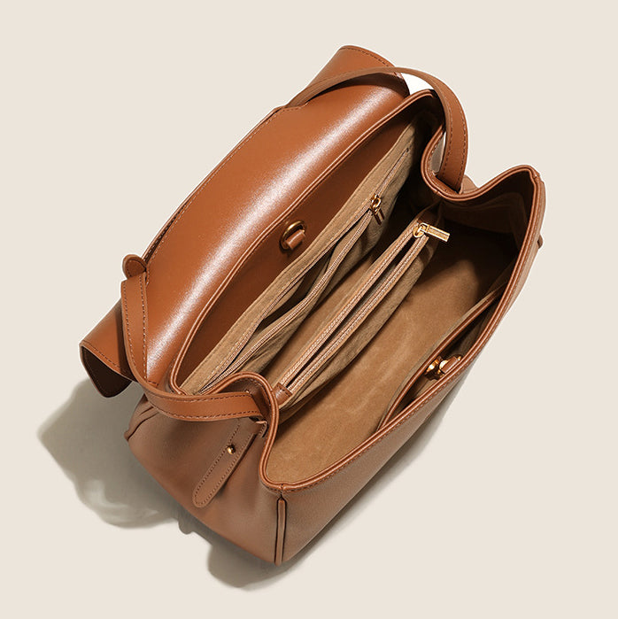 Classic Leather Handbag with Multiple Pockets Perfect for work & weeke - APORRO