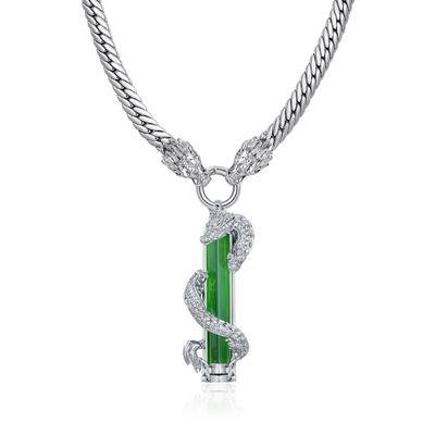 WONG Ⅱ Iced Out Jade Column Pendant
