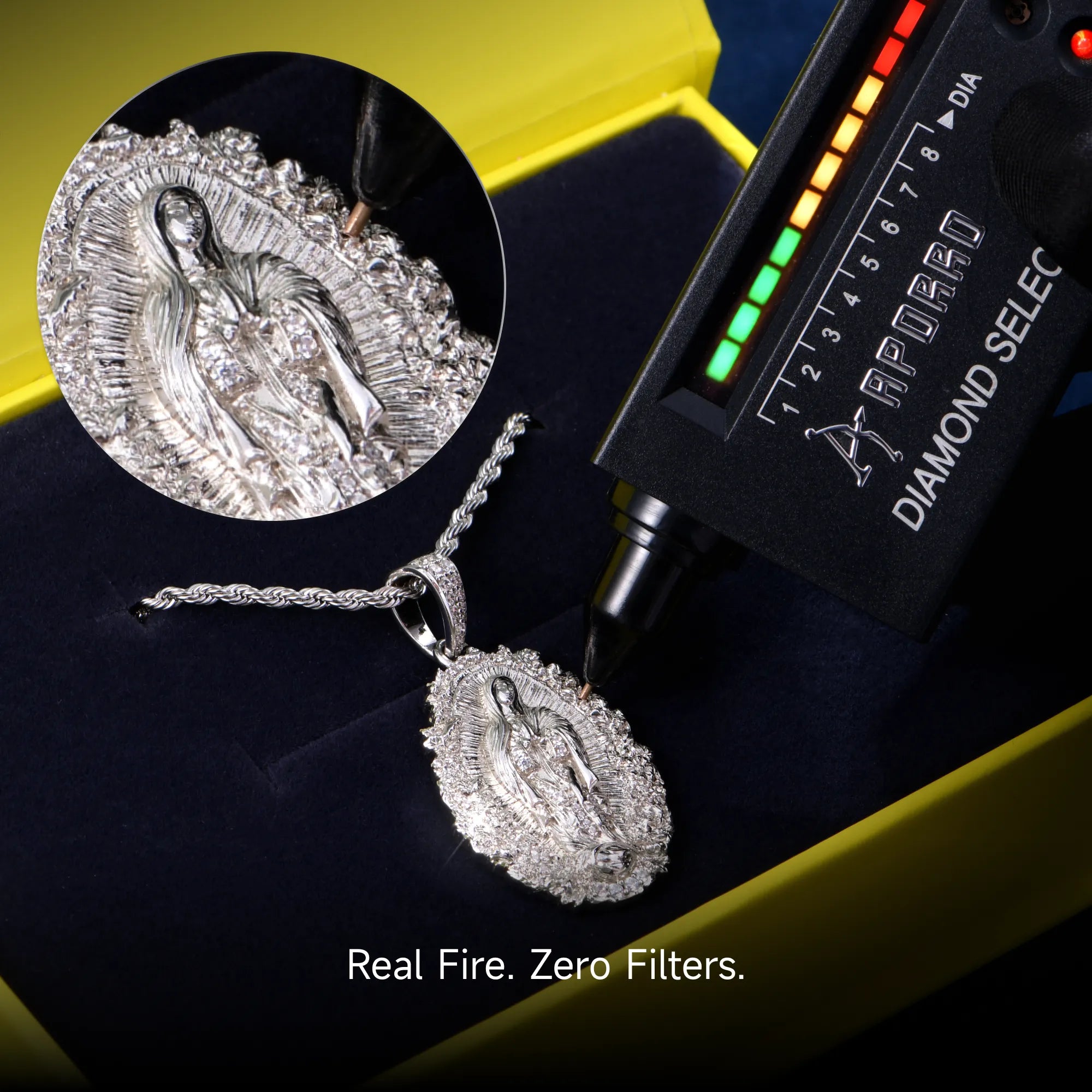 Moissanite Saint Mary Floral Grace Pendant