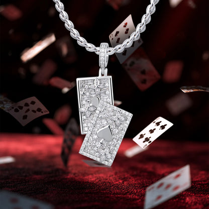 Moissanite Iced Spade Poker Pendant