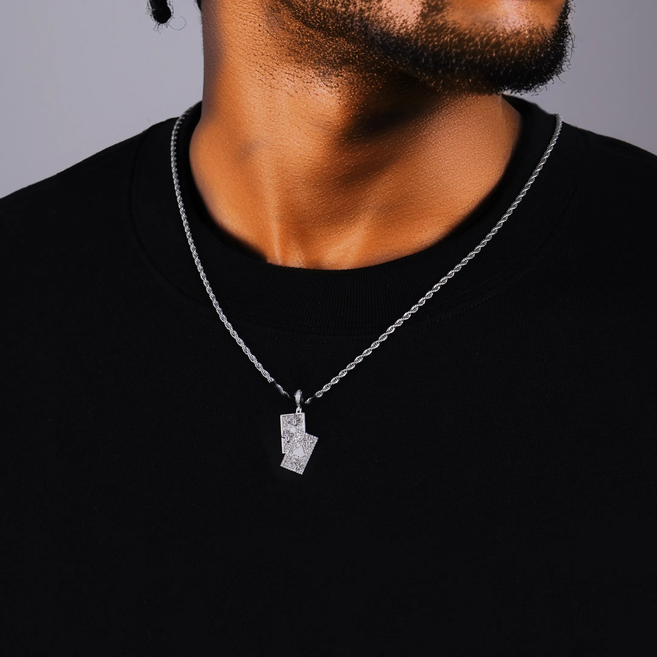 Moissanite Iced Spade Poker Pendant