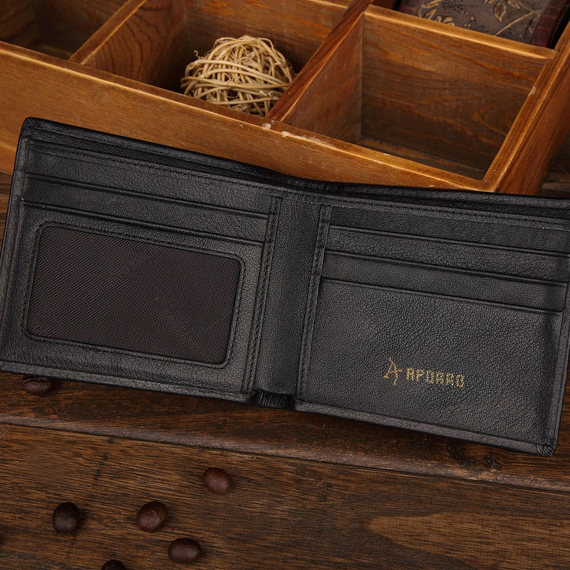 Business Style Minimalist Leather Wallet with Coin Pocket - APORRO