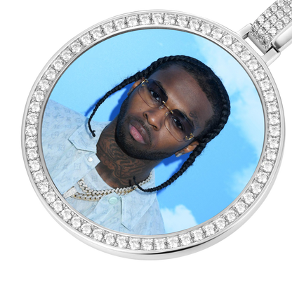 Custom Moissanite 46MM Photo Necklace Pendant