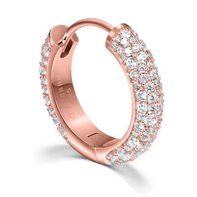 Moissanite S925 Round Paved Hoop Earrings - Medium