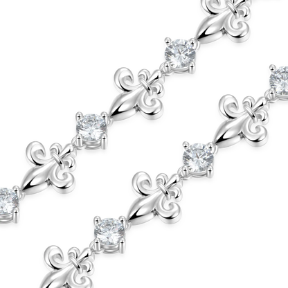 Fleur de lis Adjustable Cuban Bracelet - 4mm [Ship To The US Only]