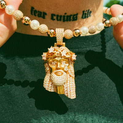 Rose Gold Stellar Jesus Pendant - Large