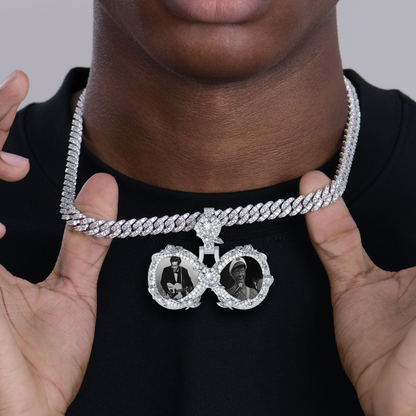 Custom Rose Infinity Frame Pendant-51mm