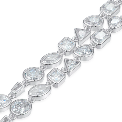 Mixed Shape Gemstone Bezel Chain - 6mm