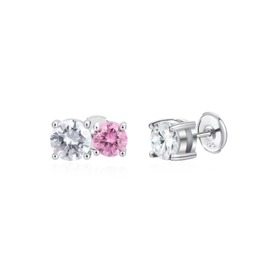 Moissanite S925 Toi et Moi & Round Cut Stud Earring Set