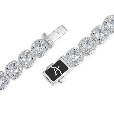 Cushion-Cut Clustered Tennis Bracelet - 7mm