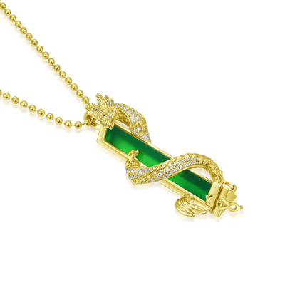 WONG Ⅱ Iced Out Jade Column Pendant