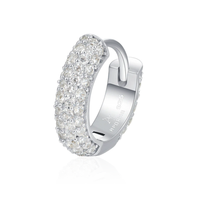 Moissanite S925 Round Paved Hoop Earrings