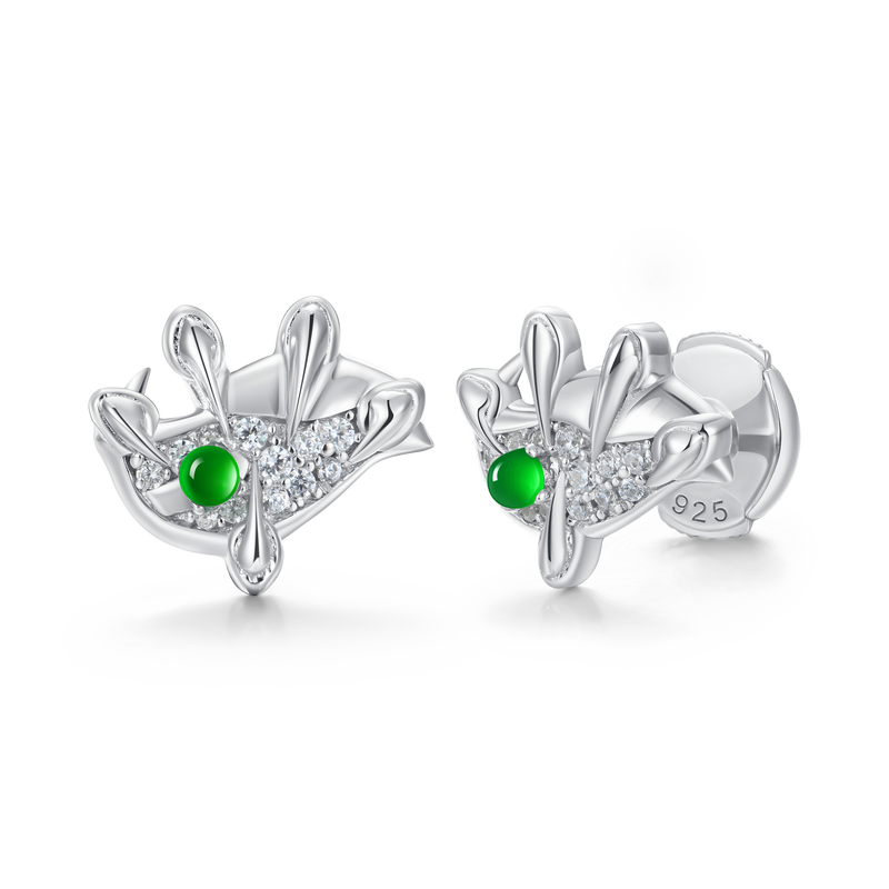 WONG Ⅱ Eyes Iced Out Stud Earrings - Urban Jewelry - APORRO