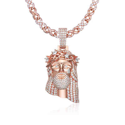 Rose Gold Stellar Jesus Pendant - Medium