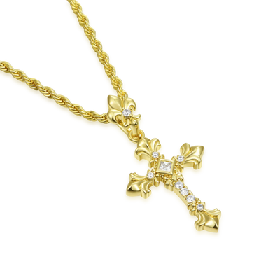 Knight Flower Cross Pendant