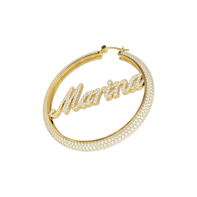 Custom 45mm Name Hoop Earring