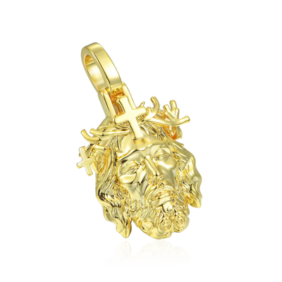 Jesus Piece Plain Gold Pendant - Micro