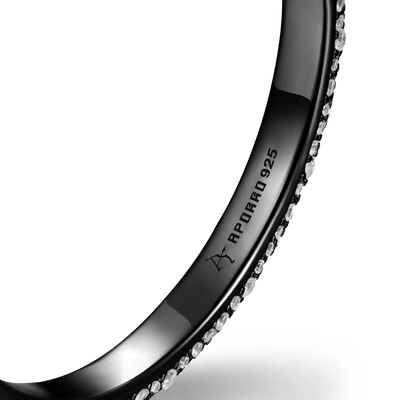 Moissanite S925 Large Paved Hoop Earring - Single