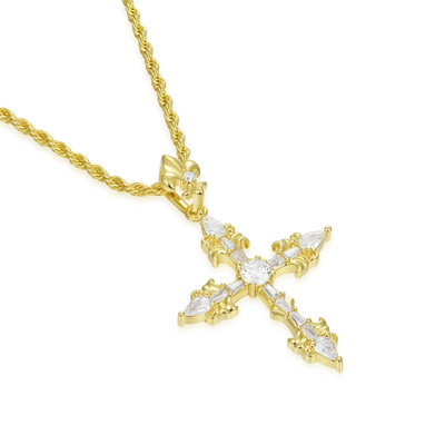 Fleur De Lis Cross Pendant