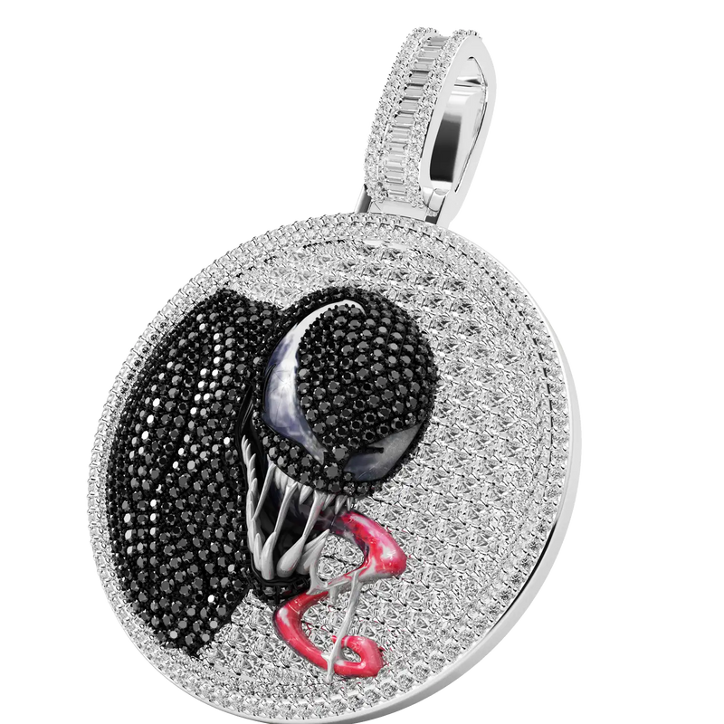 White Gold Moissanite Enamel Custom Pendant - APORRO Hip Hop Jewelry - APORRO