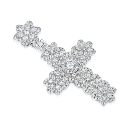 Women's Marquise Flower Cross Pendant