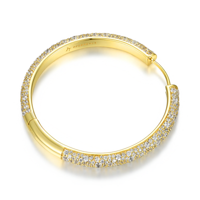Moissanite S925 Large Paved Hoop Earring - Single