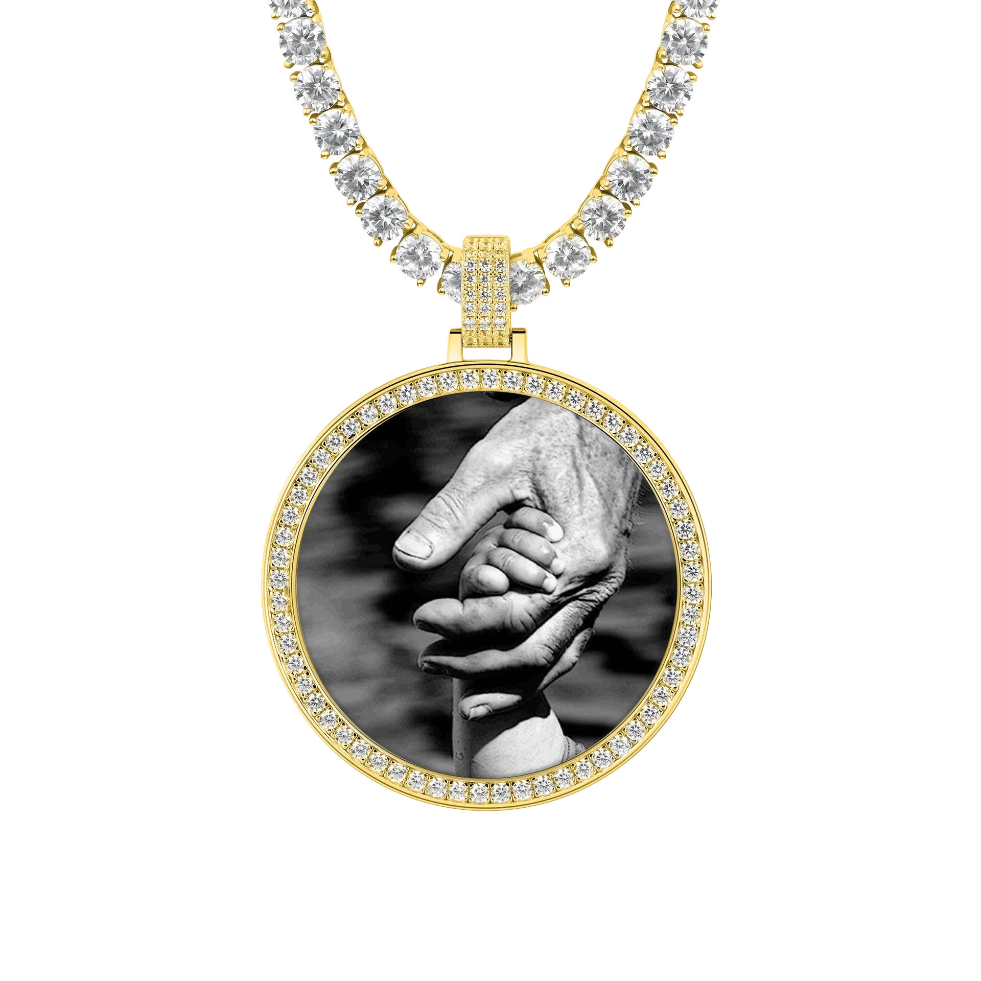 14K & White Gold Moissanite Picture Pendant-Men & Women's Jewelry