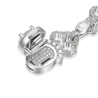 Moissanite Marquise Cut Mix Bottoni Cross Link Chain - 12mm