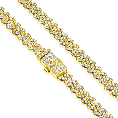 Moissanite Round Cut Cuban Link Chain - 6mm
