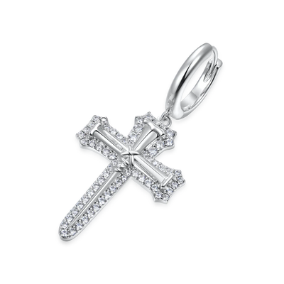 S925 Nail Cross Dangly Earring